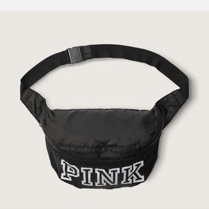 Victoria's Secret PINK CONVERTIBLE BACKPACK FANNY PACK Black Logo NWT NIP